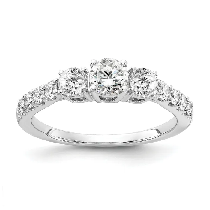 Goldia 14k White Gold 1 Ct Lab Grown Diamond VSSI G Round Three Stone Engagement Ring Rings Goldia 14k White Gold 1 Ct Lab Grown Diamond VSSI G Round Three Stone Engagement Ring Rings
