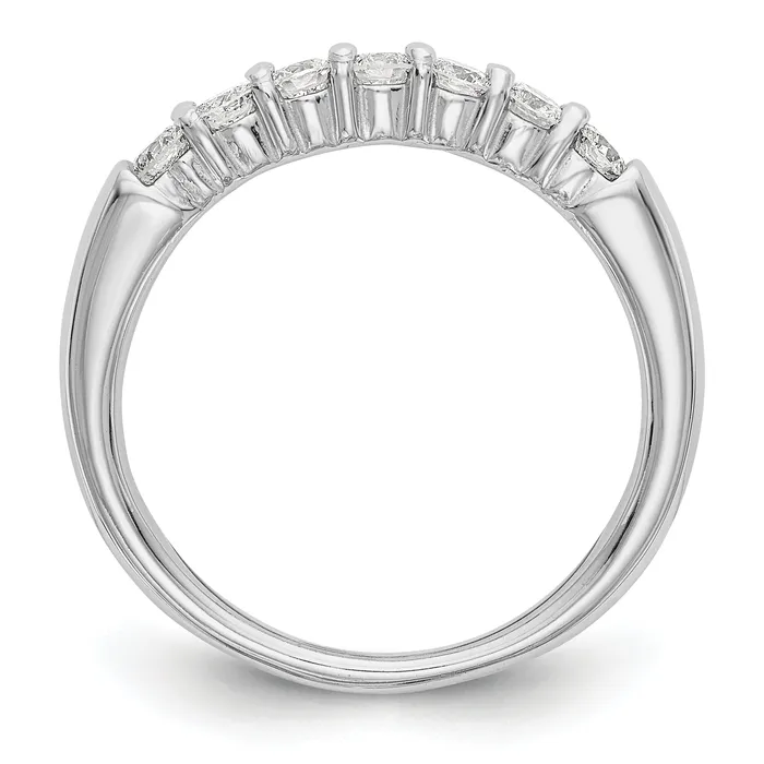 Goldia 14k White Gold 34 Ct Lab Grown Diamond VSSI G Seven Stone Fashion Band Ring Rings