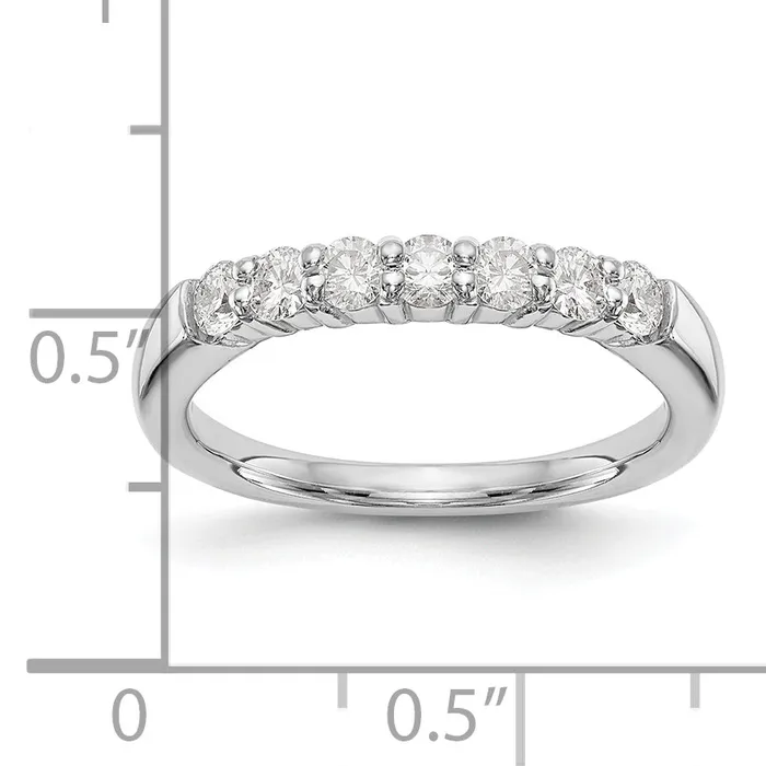 Goldia 14k White Gold 34 Ct Lab Grown Diamond VSSI G Seven Stone Fashion Band Ring Rings