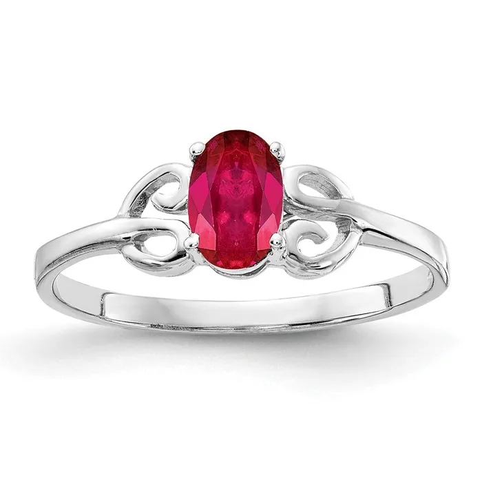 Goldia 14k White Gold 6x4mm Oval Ruby ring Rings