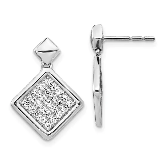Goldia 14k White Gold Real Diamond Fancy Square Post Earrings Earrings Goldia 14k White Gold Real Diamond Fancy Square Post Earrings Earrings
