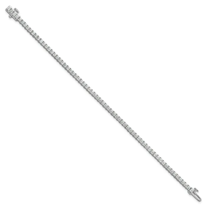 Goldia Bracelets 14k White Gold 5 Ct Lab Grown Diamond VSSI G Princess Tennis Bracelet