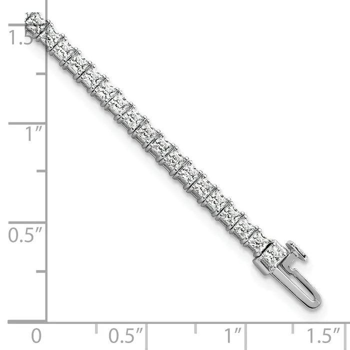 Goldia Bracelets 14k White Gold 5 Ct Lab Grown Diamond VSSI G Princess Tennis Bracelet