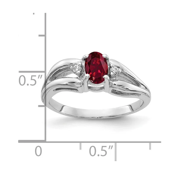goldiaca Rings 14k White Gold 6x4mm Oval Created Ruby A Real Diamond ring