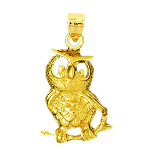 Goldia Charm Necklaces 14K Gold Owl Charm