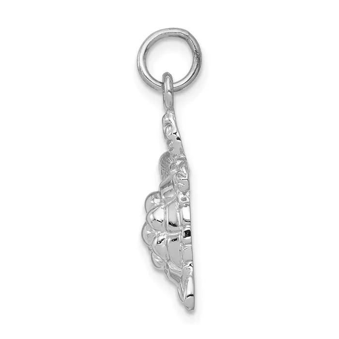 Goldia Charm Necklaces 14k White Gold Solid Polished OpenBacked Turtle Charm