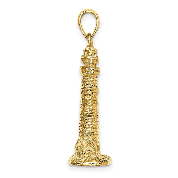 Goldia Charm Necklaces 14k Yellow Gold 3D CAPE MAY NJ Lighthouse Charm