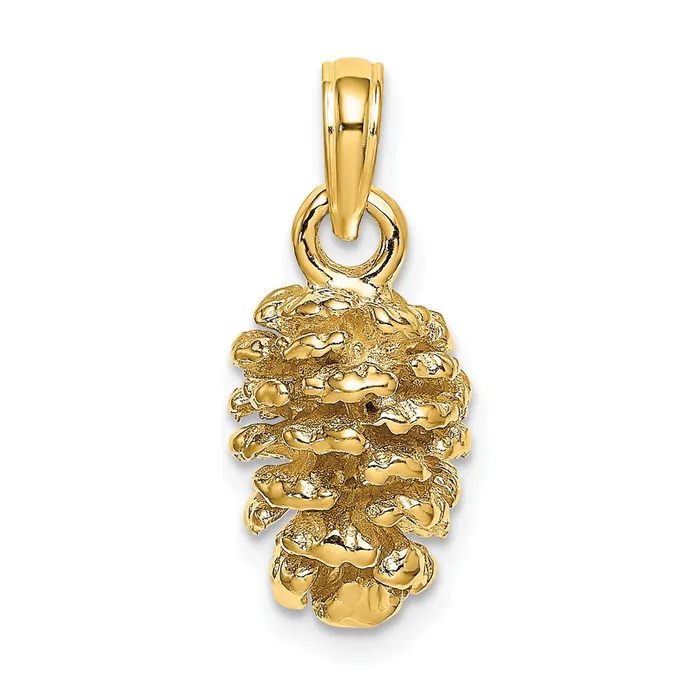 Goldia Charm Necklaces 14k Yellow Gold 3D Pinecone Charm