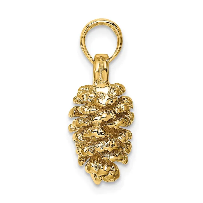 Goldia Charm Necklaces 14k Yellow Gold 3D Pinecone Charm