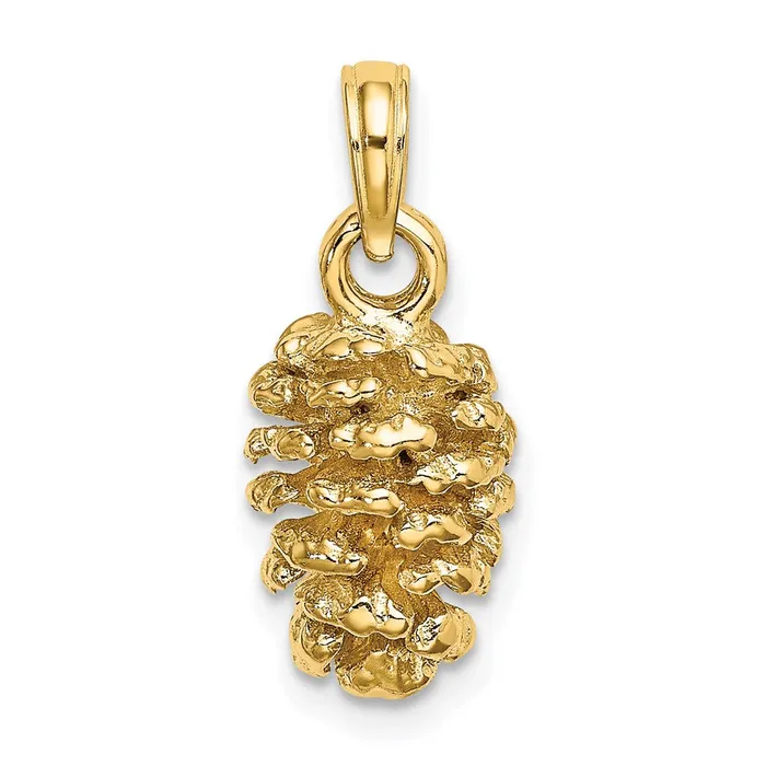 Goldia Charm Necklaces 14k Yellow Gold 3D Pinecone Charm