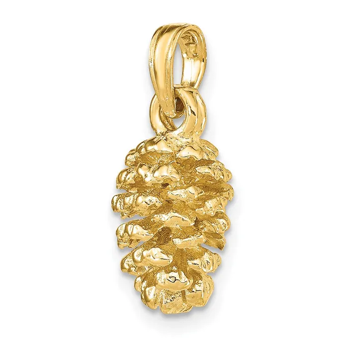 Goldia Charm Necklaces 14k Yellow Gold 3D Pinecone Charm