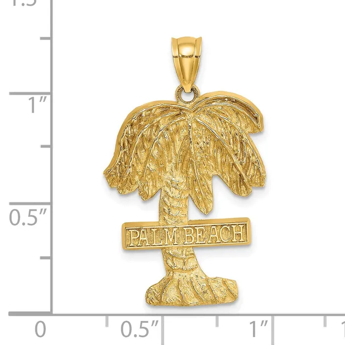 Goldia Charm Necklaces 14k Yellow Gold PALM BEACH Palm Tree Charm