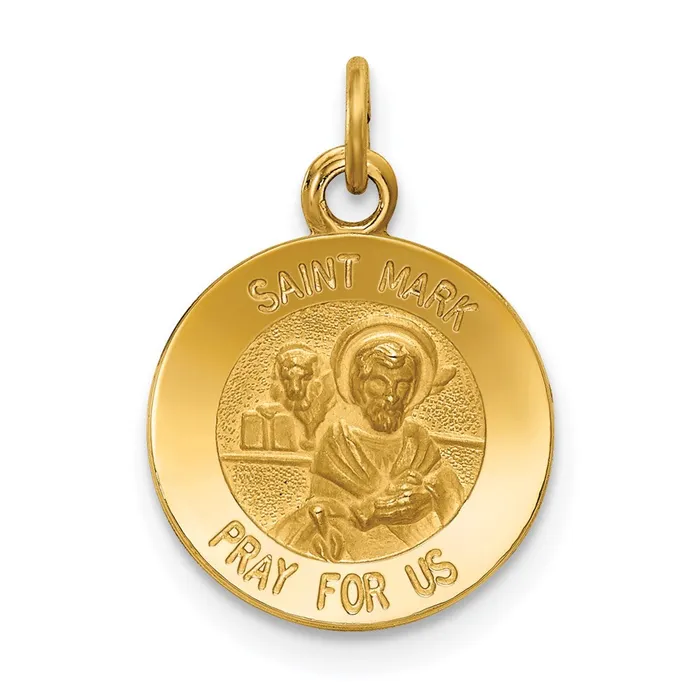 Goldia Charm Necklaces 14k Yellow Gold Saint Mark Medal Charm