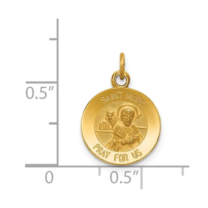 Goldia Charm Necklaces 14k Yellow Gold Saint Mark Medal Charm