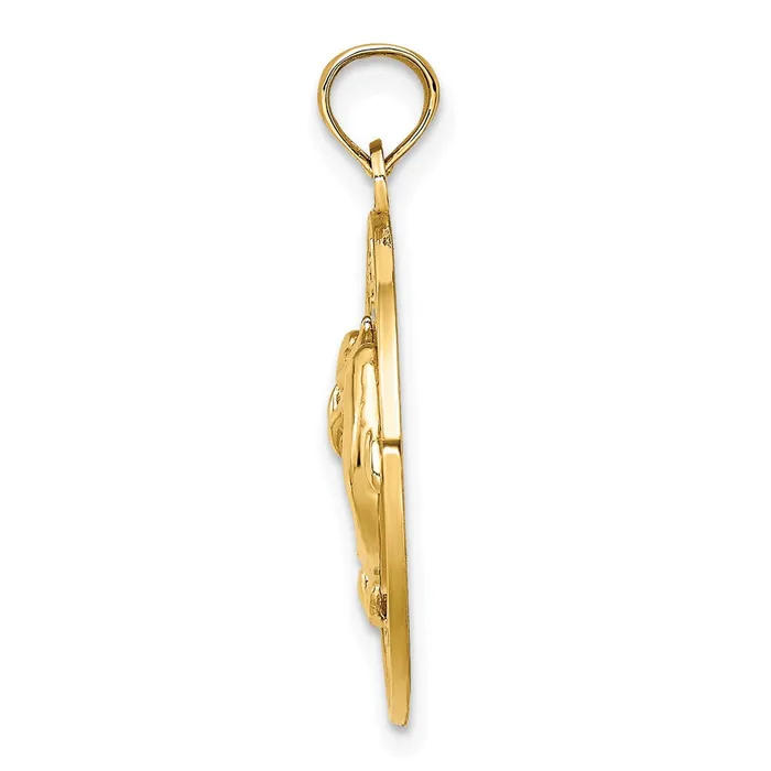 Goldia Charm Necklaces 14k Yellow Gold SARASOTA wDolphins Circle Charm