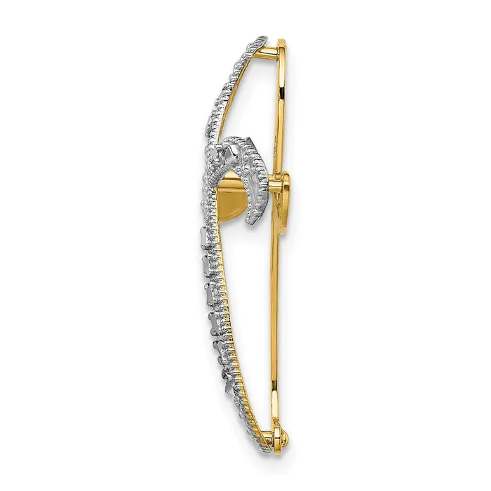 Goldia Charm Necklaces 14k Yellow Rhodium Gold wRhodium DiamondCut Twisted Cross Charm