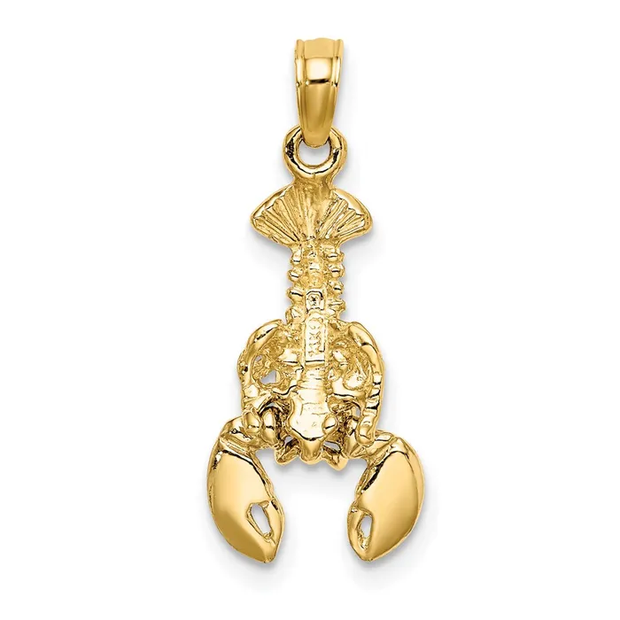 Goldia Charm Necklaces 14k Yellow Rhodium Gold with White Rhodium Moveable Lobster Charm