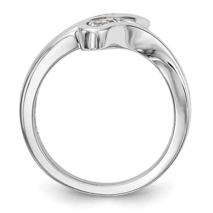 Goldiacom 14K White Gold Diamond Band Rings