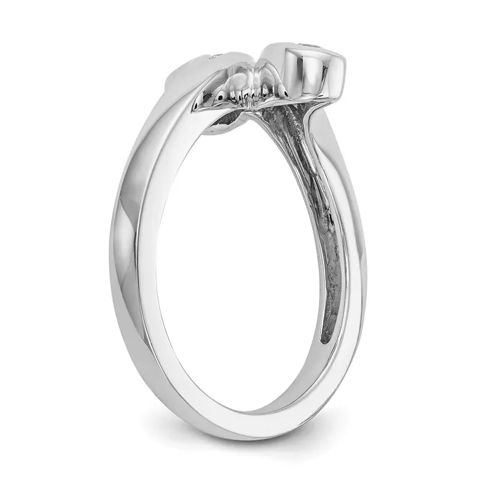 Goldiacom 14K White Gold Diamond Band Rings