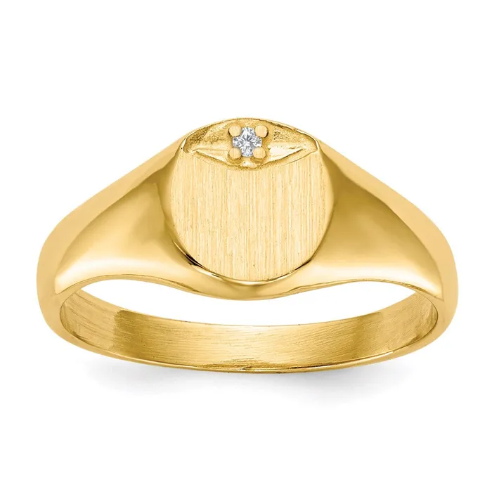 Goldiacom 14K Yellow Gold A Real Diamond signet ring Rings