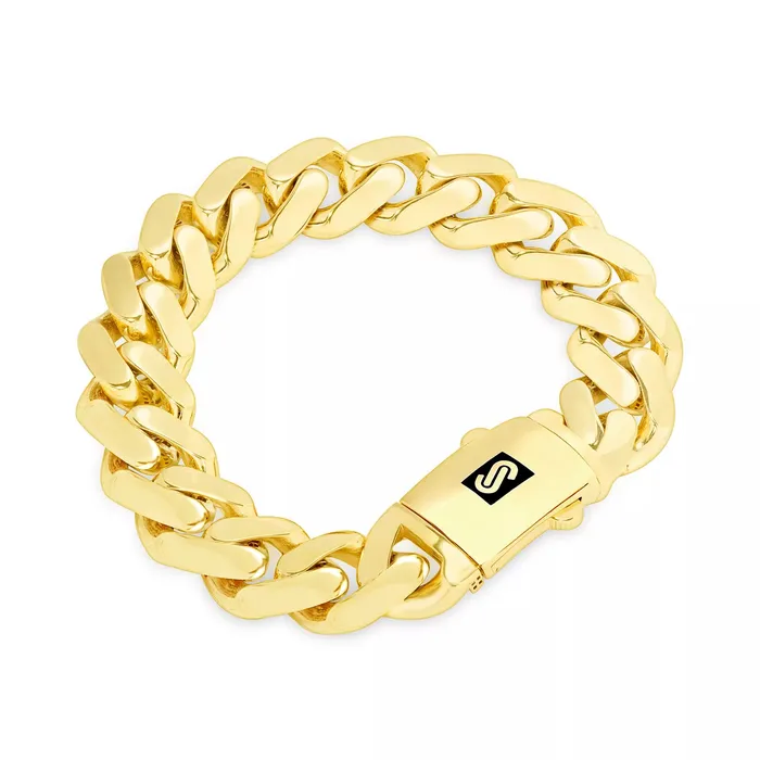 Goldiacom Bracelets 10k Yellow Gold Royal Monaco Miami Cuban Link 17mm Chain Bracelet Box Clasp 85 Goldiacom Bracelets 10k Yellow Gold Royal Monaco Miami Cuban Link 17mm Chain Bracelet Box Clasp 85