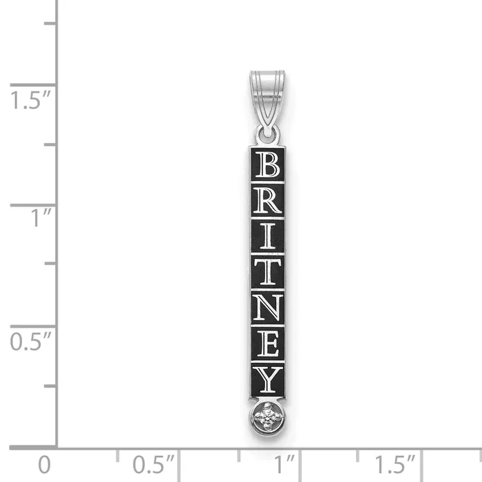 Goldiacom Charm Necklaces 14kw Stacked Epoxied Name Charm with Diamond