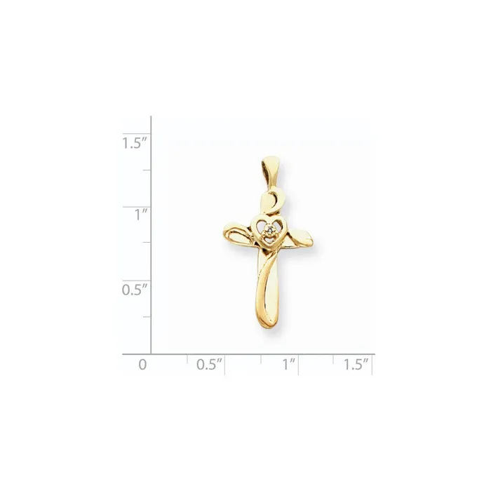 Goldiacom Necklaces 14k AA Diamond Cross Pendant
