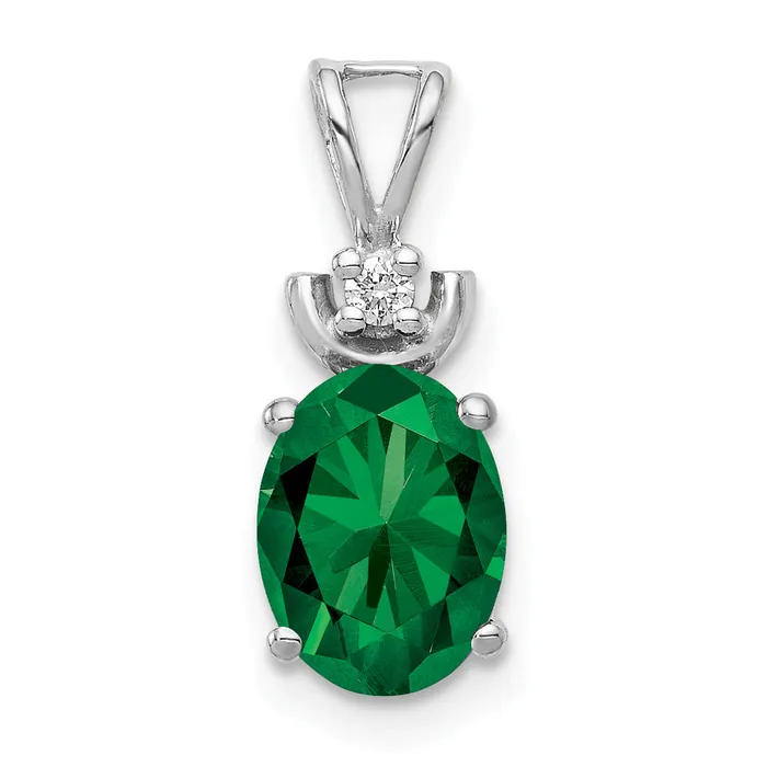 Goldiacom Necklaces 14k White Gold 8x6mm Oval Mount St Helens VS Diamond Pendant Goldiacom Necklaces 14k White Gold 8x6mm Oval Mount St Helens VS Diamond Pendant