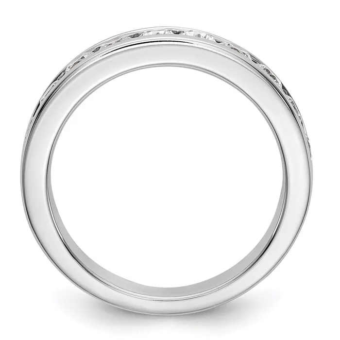Goldiacom Rings 14K White Gold 11Stone Real Diamond Channel Band