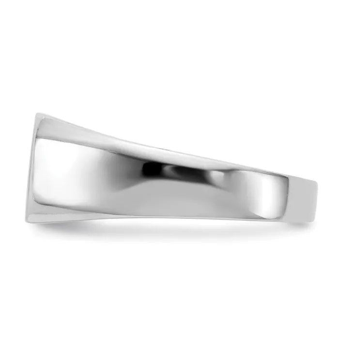 Goldiacom Rings 14K White Gold 90x100mm Open Back AA Real Diamond Signet Ring