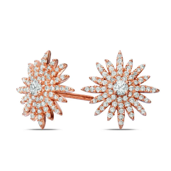 Goldia Earrings 063 CT TW Diamond Starburst Stud Earrings in 14K Rose Gold Goldia Earrings 063 CT TW Diamond Starburst Stud Earrings in 14K Rose Gold