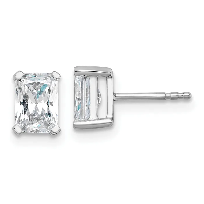 Goldia Earrings 14k White Gold 1 12 ctw Lab Grown Diamond VSSI G Radiant 4 Prong Heavy Wt Stud Earrings Goldia Earrings 14k White Gold 1 12 ctw Lab Grown Diamond VSSI G Radiant 4 Prong Heavy Wt Stud Earrings