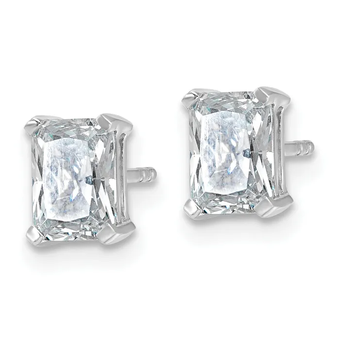 Goldia Earrings 14k White Gold 1 12 ctw Lab Grown Diamond VSSI G Radiant 4 Prong Heavy Wt Stud Earrings