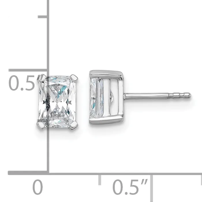 Goldia Earrings 14k White Gold 1 12 ctw Lab Grown Diamond VSSI G Radiant 4 Prong Heavy Wt Stud Earrings