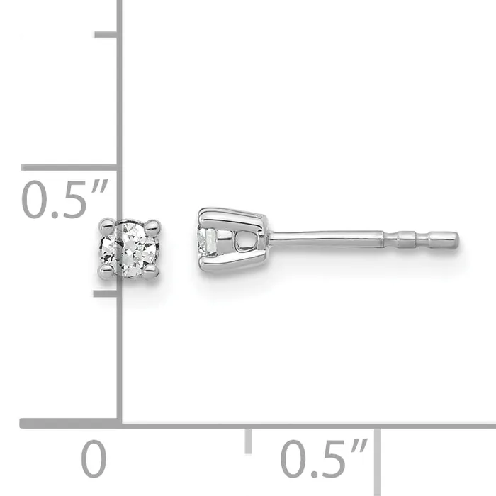 Goldia Earrings 14k White Gold 16 ctw Lab Grown Diamond VSSI G Round 4 Prong Heavy Wt Stud Earrings