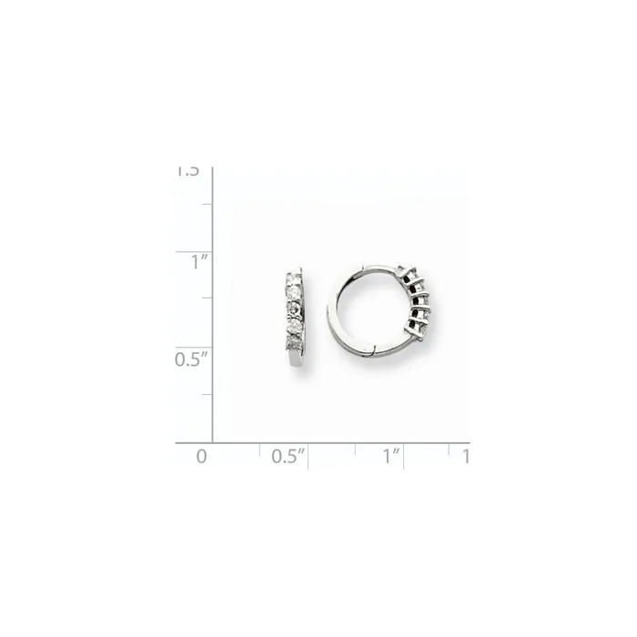 Goldia Earrings 14k White Gold AAA Real Diamond hinged hoop Earringss