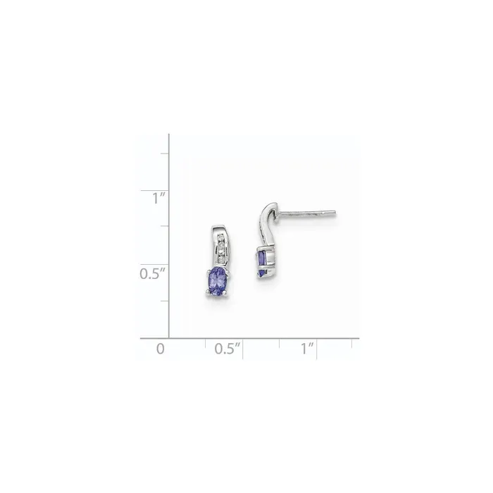 Goldia Earrings 14k White Gold Tanzanite and Diamond Earrings