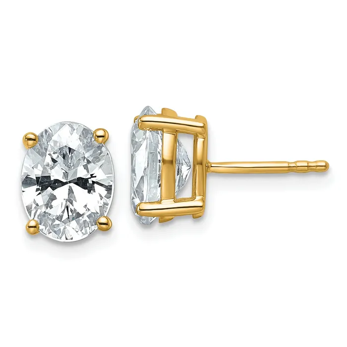 Goldia Earrings 14k Yellow Gold 3 ctw Lab Grown Diamond VSSI G Oval 4 Prong Heavy Wt Stud Earrings Goldia Earrings 14k Yellow Gold 3 ctw Lab Grown Diamond VSSI G Oval 4 Prong Heavy Wt Stud Earrings