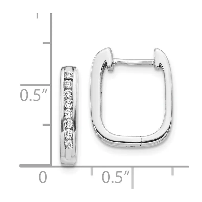 Goldia Earrings Solid 14k White Gold Simulated CZ Complete Hinged Hoop Earrings Goldia Earrings Solid 14k White Gold Simulated CZ Complete Hinged Hoop Earrings