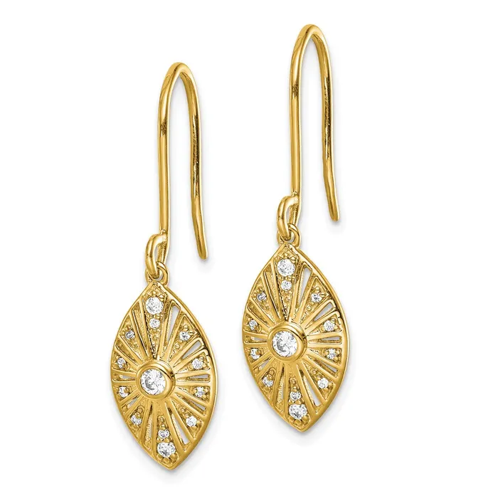 Goldia Earrings Solid 14k Yellow Gold Simulated CZ Vintage LeverbacK Earrings