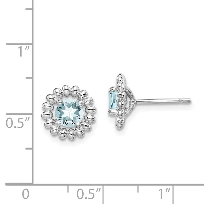 Goldia Earrings Sterling Silver Rhodplat Aquamarine Earrings