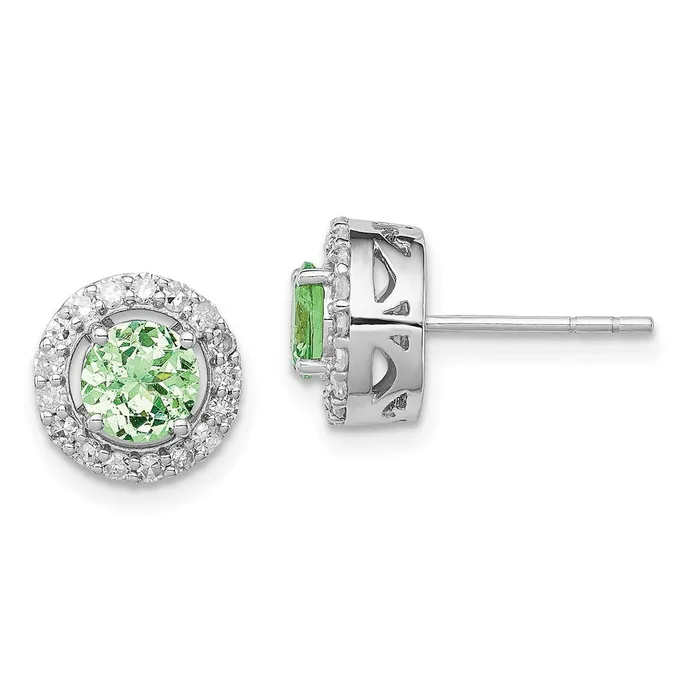 Goldia Earrings Sterling Silver Rhodium Diamond u0026 Tsavorite Garnet Circle Post Earrings Goldia Earrings Sterling Silver Rhodium Diamond u0026 Tsavorite Garnet Circle Post Earrings