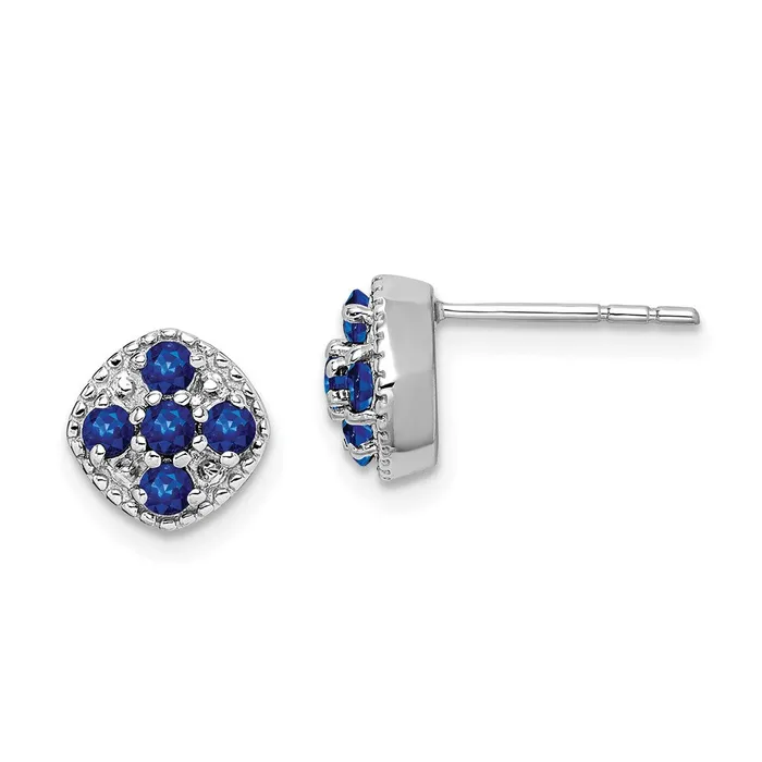 Goldia Earrings Sterling Silver Rhodiumplated Sapphire Square Post Earrings Goldia Earrings Sterling Silver Rhodiumplated Sapphire Square Post Earrings