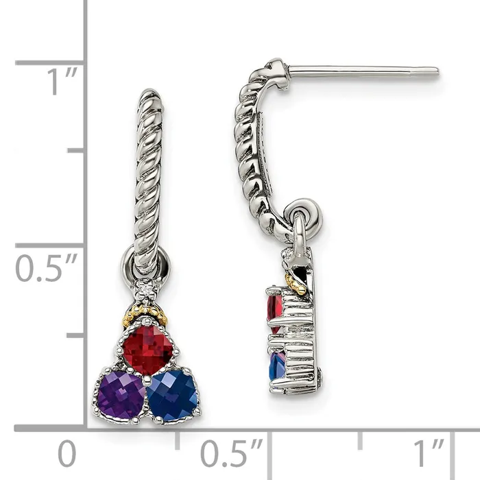 Goldia Earrings Sterling Silver u0026 14k Threestone and Diamond Mothers Earring