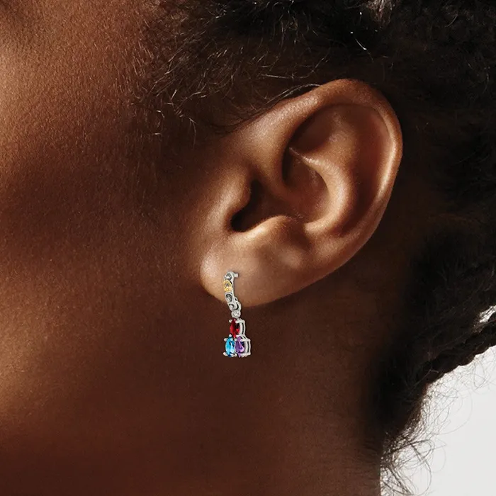 Goldia Earrings Sterling Silver u0026 14k Threestone and Diamond Mothers Earring