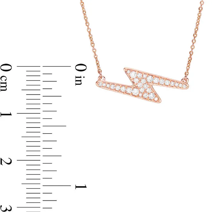 Goldia Necklaces 025 CT TW Natural Diamond Lightning Bolt Necklace in 10K Rose Gold Goldia Necklaces 025 CT TW Natural Diamond Lightning Bolt Necklace in 10K Rose Gold