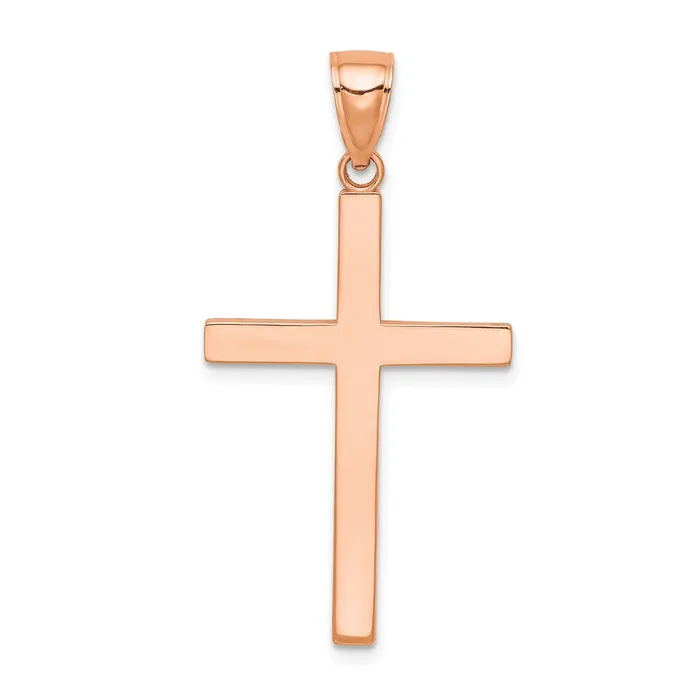Goldia Necklaces 14k Rose Gold Stick Cross Pendant