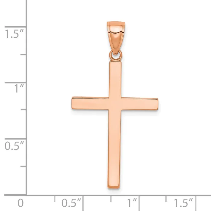 Goldia Necklaces 14k Rose Gold Stick Cross Pendant