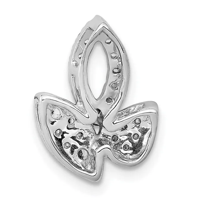 Goldia Necklaces 14k White Gold 14ct Real Diamond Fancy Leaf Chain Slide