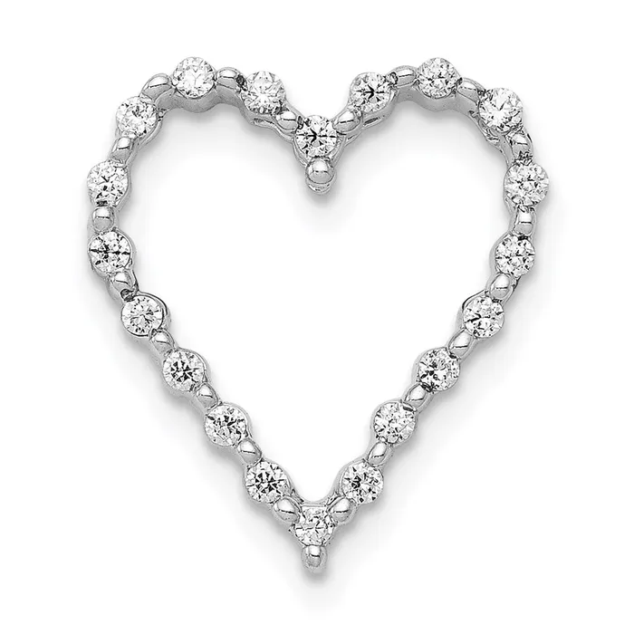 Goldia Necklaces 14k White Gold 15ct Real Diamond Heart Chain Slide